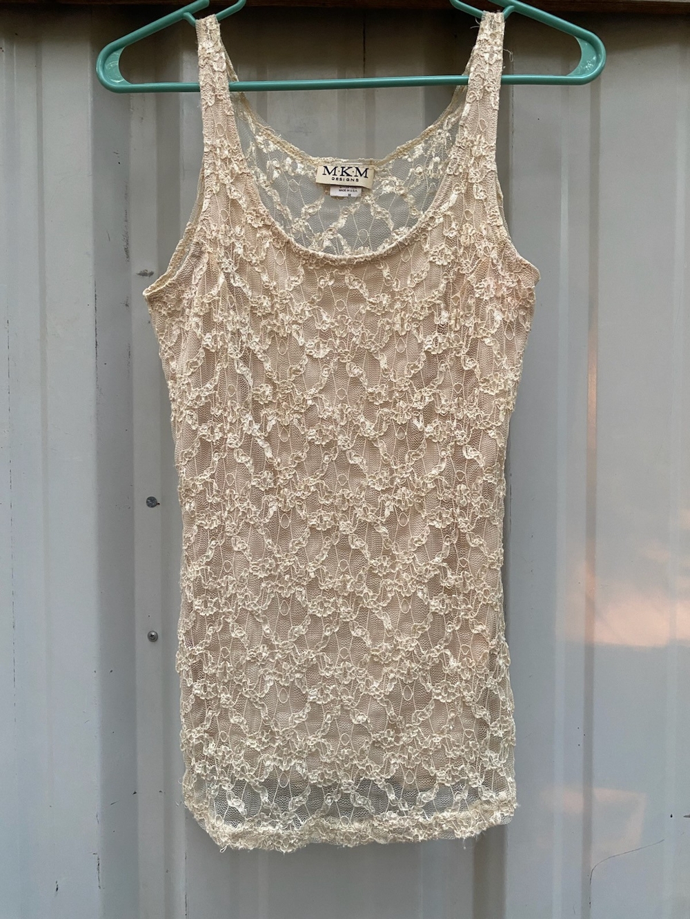 Vintage Y2K MKM Designs Floral Lace Tank Top - Size M